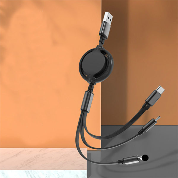 3-in-1 Retractable Charging Cable With Star Shaped Logo - 图片 4