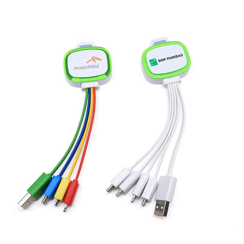 Luminous LED 5-in-1 Charging Cable Keychain - 图片 4