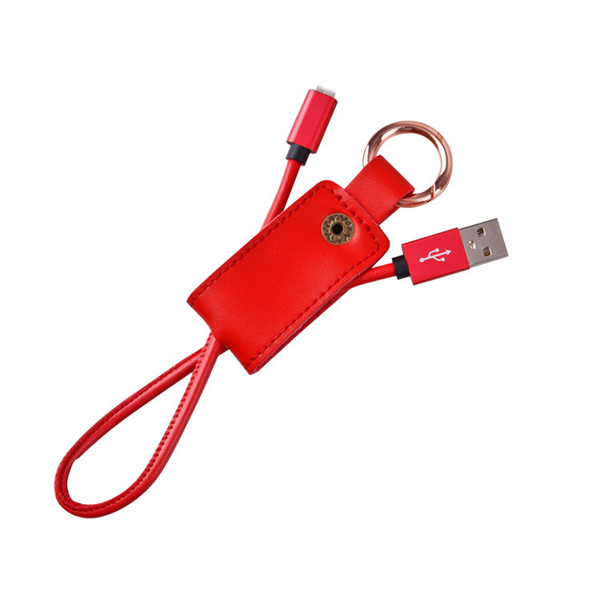 PU Leather Keychain Charging Cable USB Date Cord - 图片 4