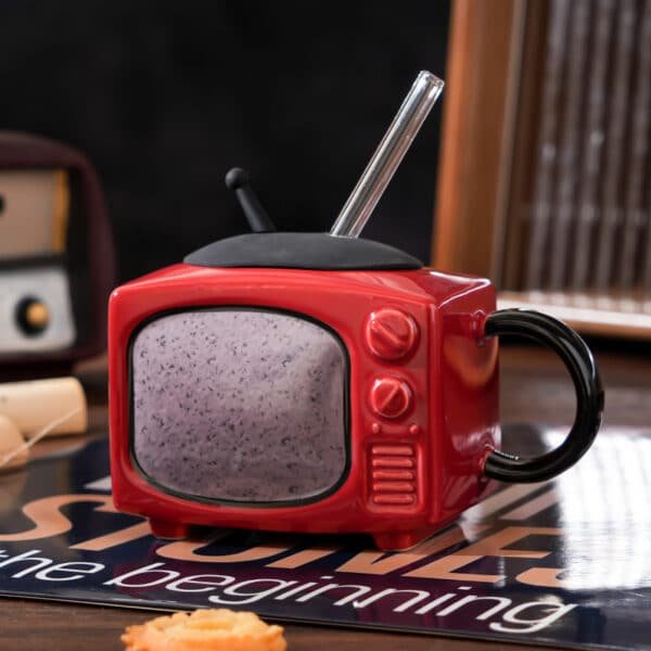 Fun TV-Shaped Straw Ceramic Mug - 图片 4