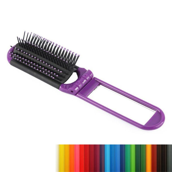 Folding Hair Comb With Mirror Set - 图片 4