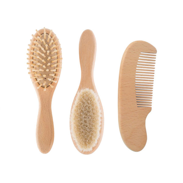 Natemia Premium Wooden Baby Hair Comb and Brush Set - 图片 4