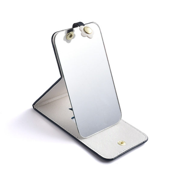PU Leather Folding Cosmetic Mirror with Custom Logo - 图片 4