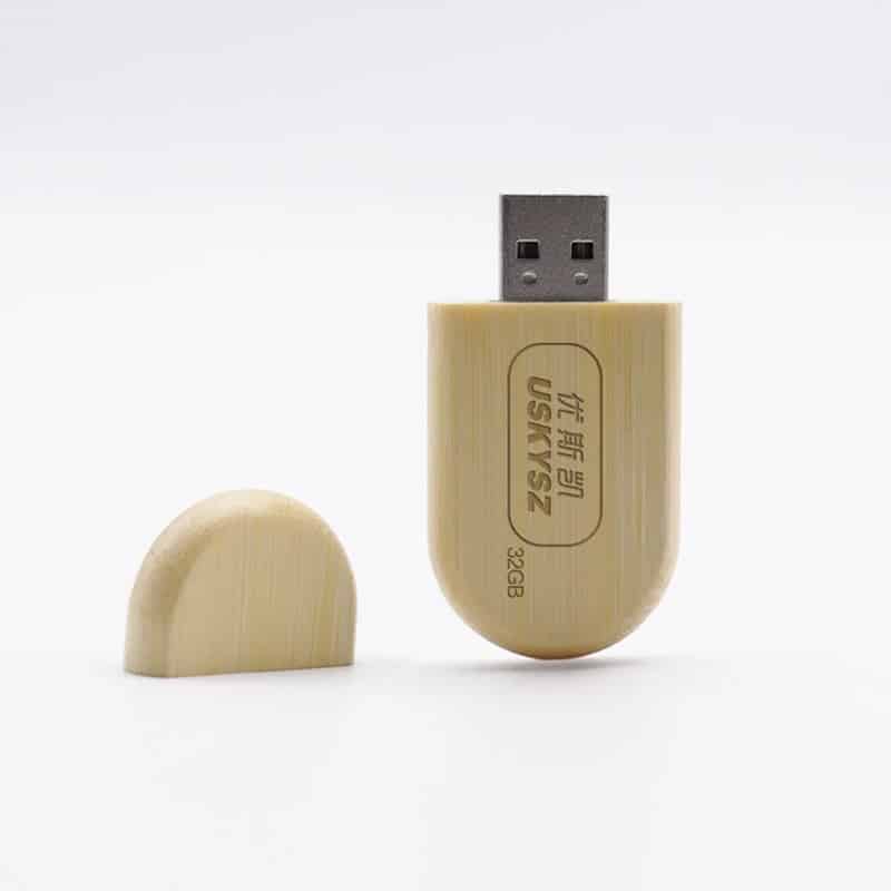 Oval Wooden USB Flash Drive - 图片 4