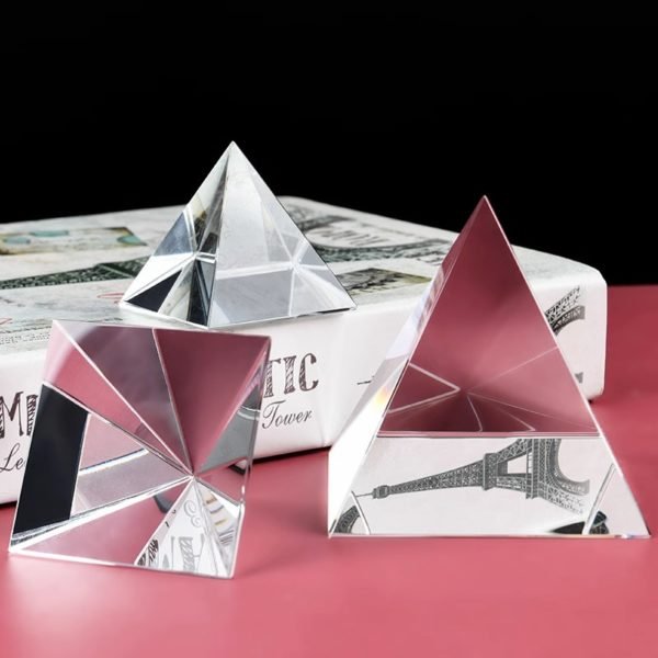 Pyramid Shaped Clear Acrylic Paperweight Decoration - 图片 4