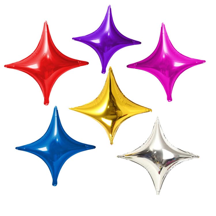 10-Inch Four-Point Star Foil Balloons - 图片 4