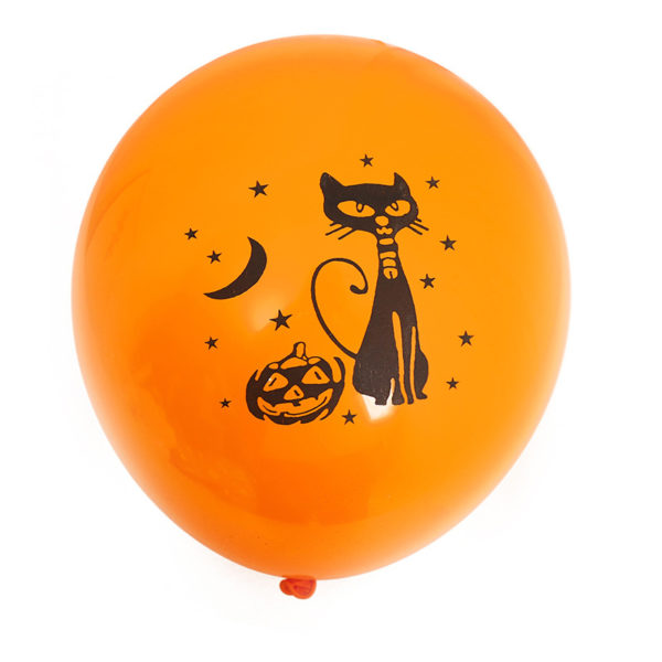 Orange 12 inches Halloween Pumpkin Balloons Cat Balloons for Party - 图片 4