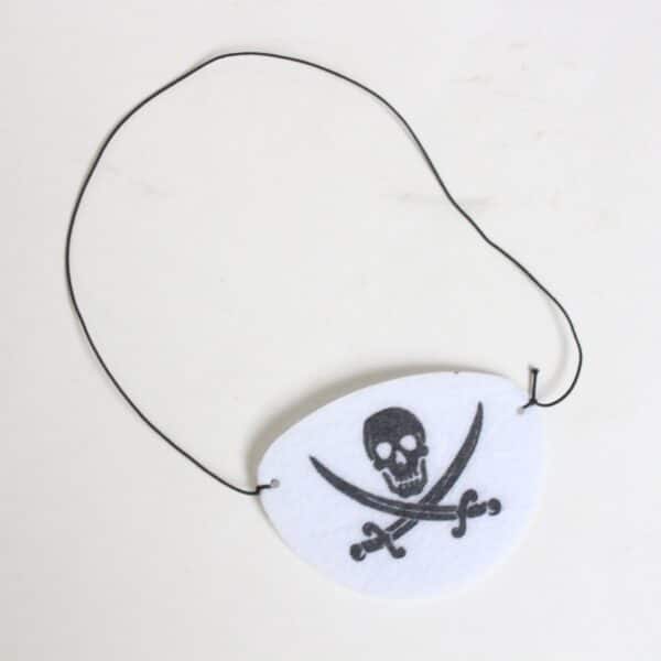 White Pirate Eyepatch with Skull Design - 图片 4