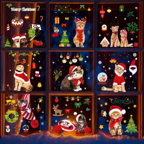 Christmas Reuseable Static Window Sticker Decals - 图片 4