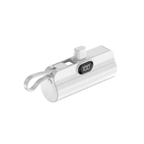 5,000mAh Capsule-Shaped Power Bank with Built-In Cable and Digital Display - 图片 4