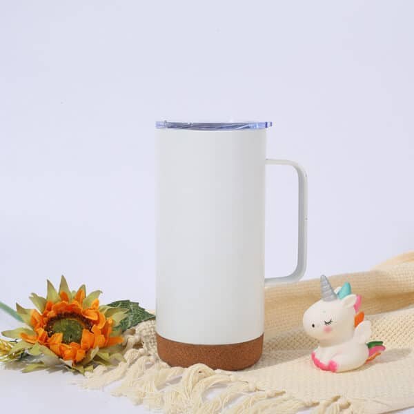 16OZ Double-Layer Stainless Steel Insulated Mug Cup with Cork Bottom - 图片 4