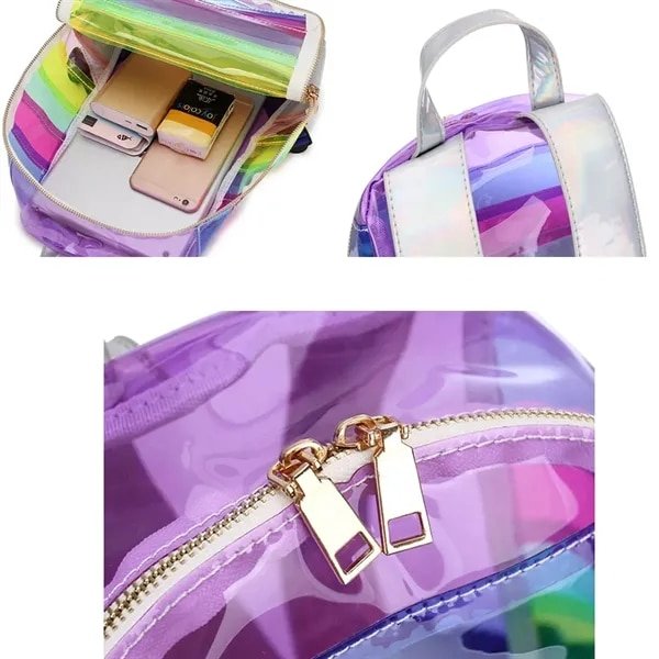 PVC Transparent Rainbow Backpack - Image 4