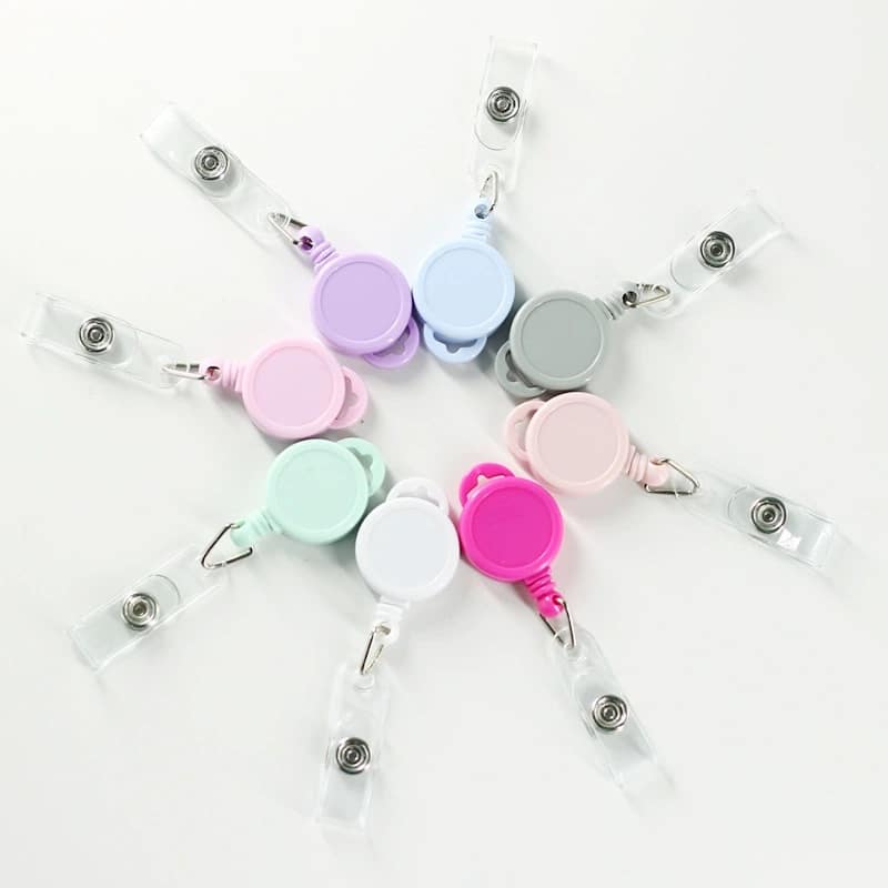 Multi-color Plastic Round ID Retractable Badge Reel - 图片 5