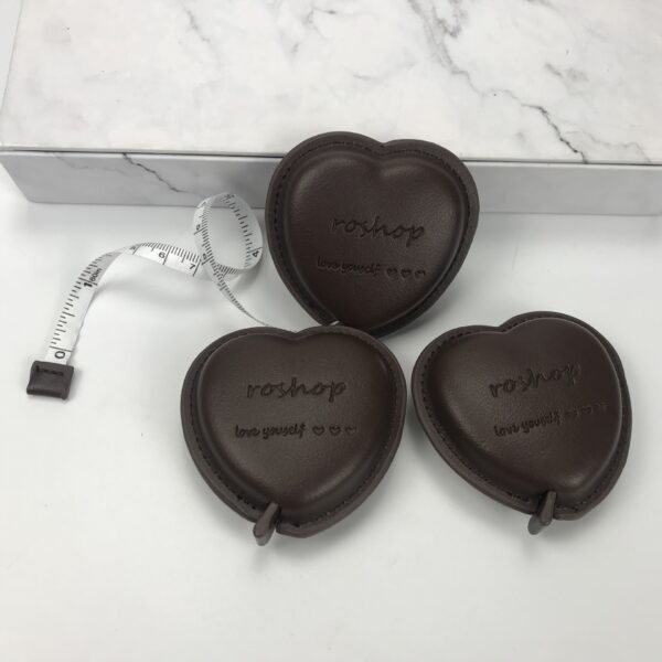 PU Leather Mini Heart-Shaped Tape Measure - 图片 5