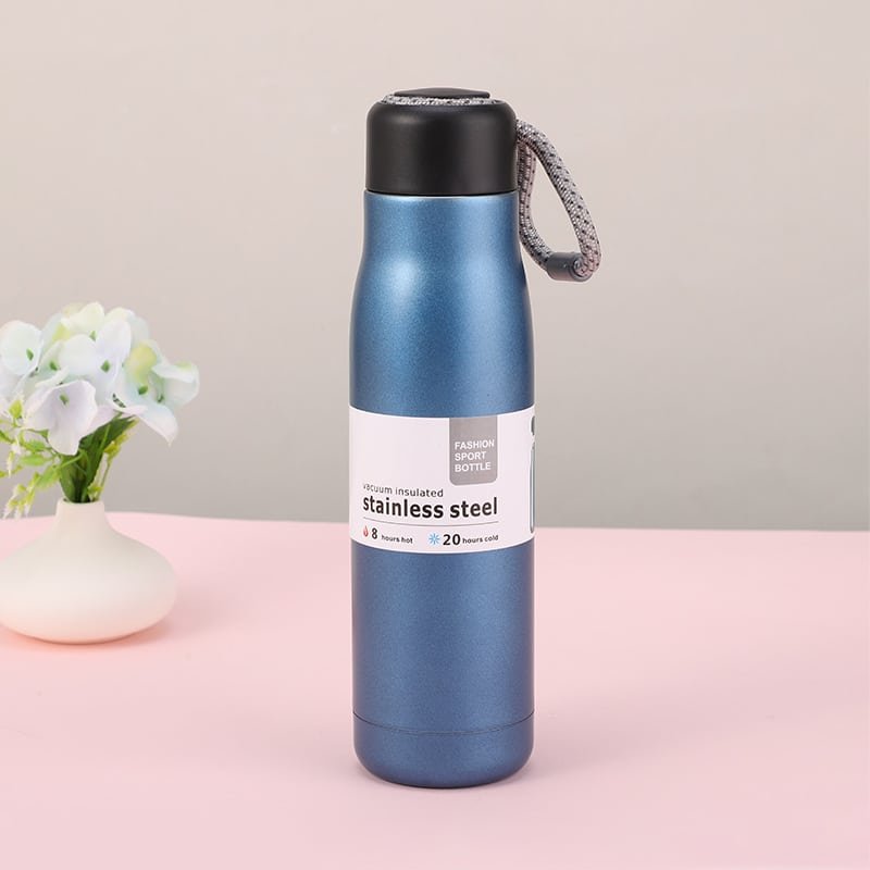 Outdoor Sports Cup Portable Stainless Steel Water Bottle with Lanyard - 图片 5