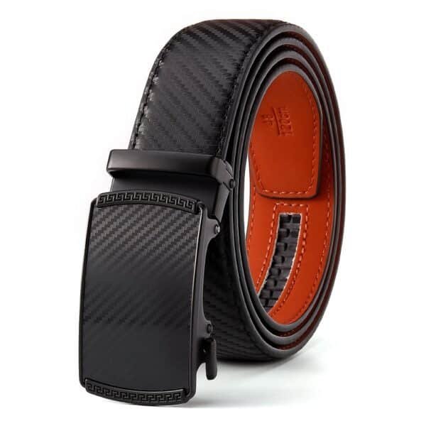Men- Business Double Cowhide Leather Belt with Automatic Buckle - 图片 5