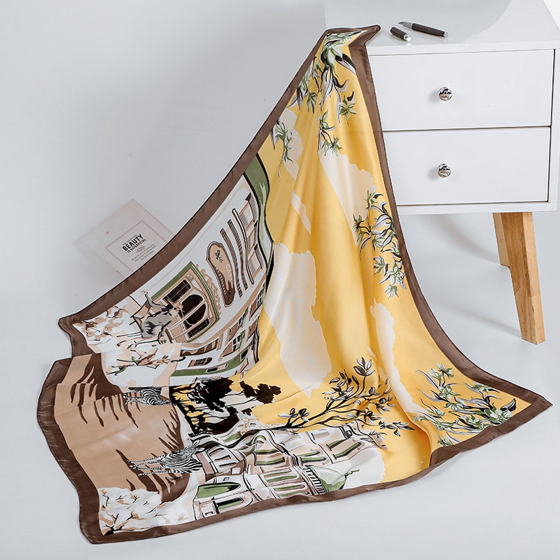 Versatile Career Silk Square Bandana - 图片 5