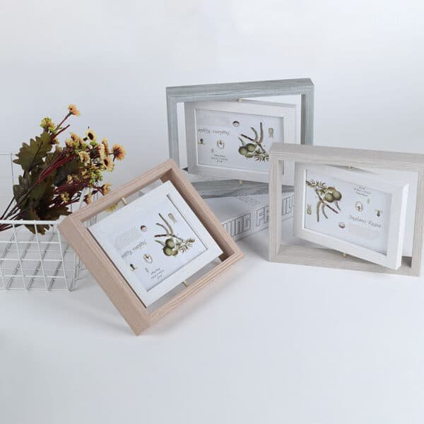 Creative Wooden Double Sided Rotating Photo Frame - Image 5
