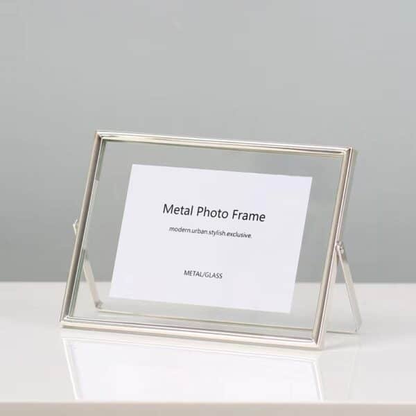 Light Luxury Rotating Metal Glass Photo Frame Stand - Image 5
