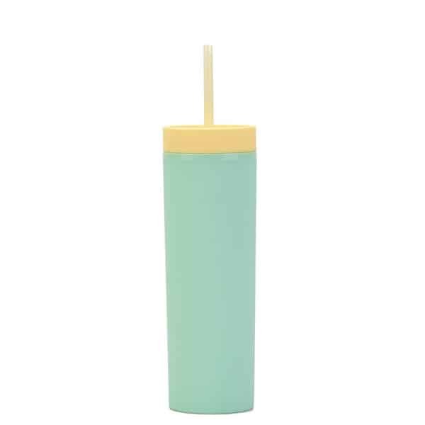 Double Straight Straw Cup Macaron-color Water Bottle - 图片 5