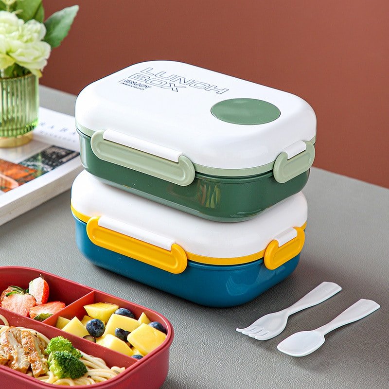 Simple Microwaveable Compartments Plastic Lunch Box - 图片 5
