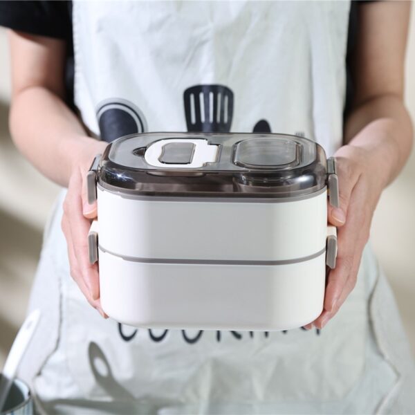 Handling Double Layer Micorwaveable Lunch Box - 图片 5