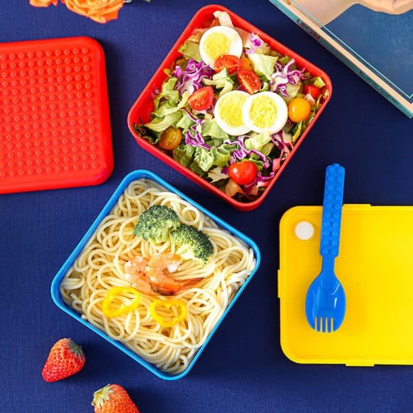 Creative Square Compartments Lunch Box - 图片 5