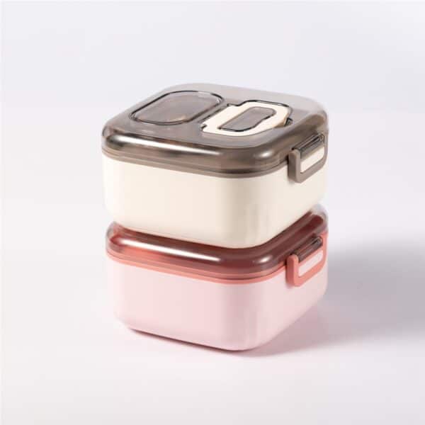 Custom Square Three Compartments Plastic Lunch Box - 图片 5