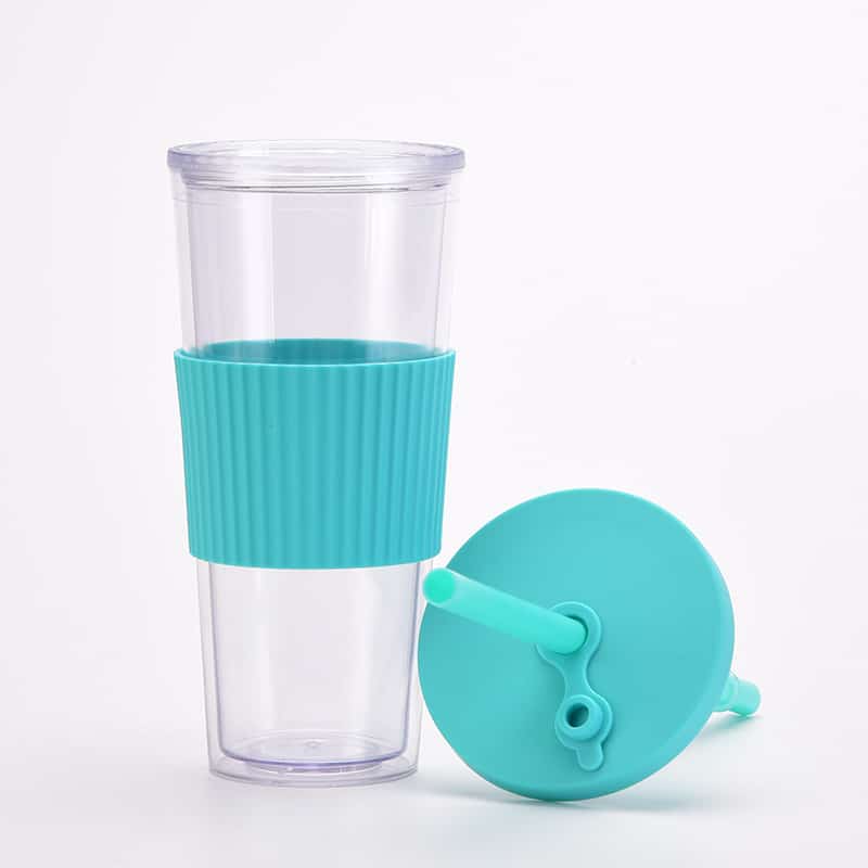 Double Plastic Bottle with Straw Cup Holder 24oz - 图片 5