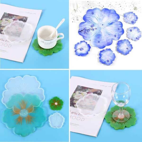 Petal Shaped Silicone Coaster with Custom Logo - 图片 5
