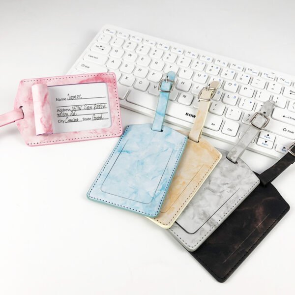 PU Leather Fancy Marble Pattern Luggage Tag - Image 5