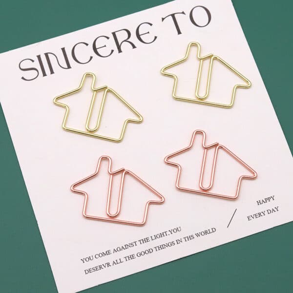 Electroplating House Shaped Metal Paperclips - 图片 5