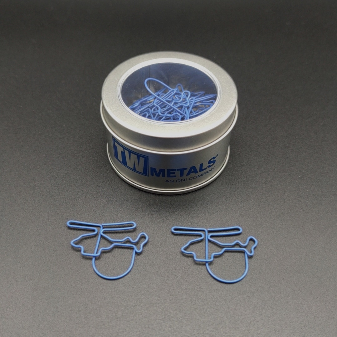 Helicopter Shaped Metal Paperclips In A Can - 图片 5