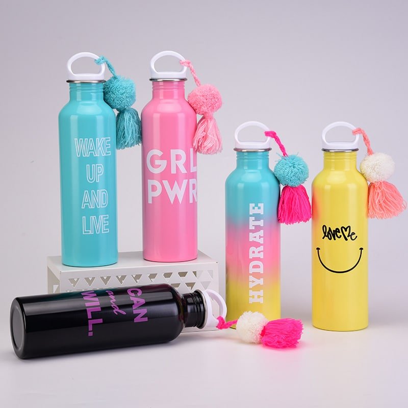 Single Tier Stainless Steel Bottle with Tassel Hairball 27oz - 图片 5
