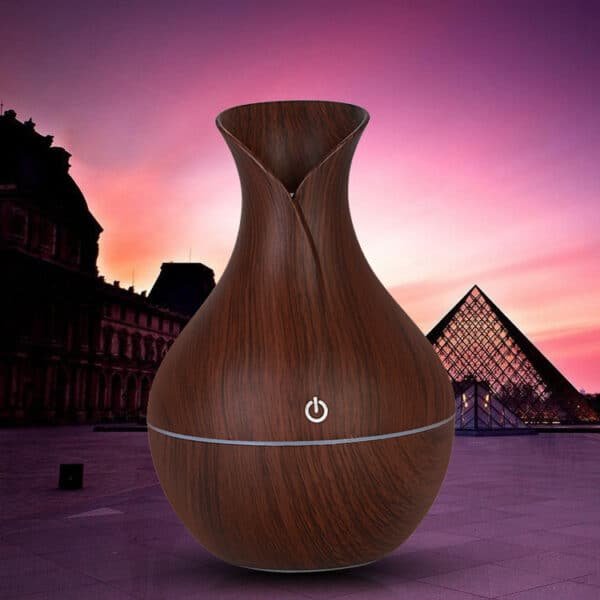 PVC Wood Grain LED Silent Aromatherapy Humidifier - 图片 5