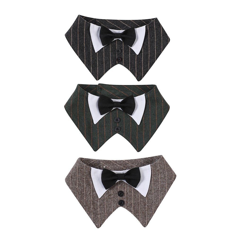 Fashionable Large Dog British Style Suit Collar Drool Scarf - 图片 5