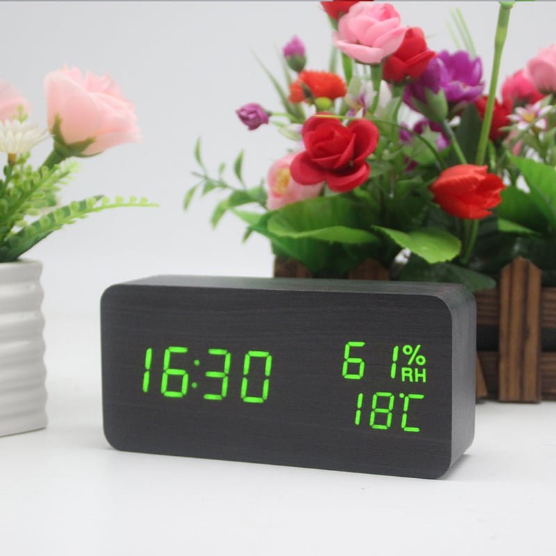 Luminous Digital Multifunction Wooden Alarm Clock - Image 5
