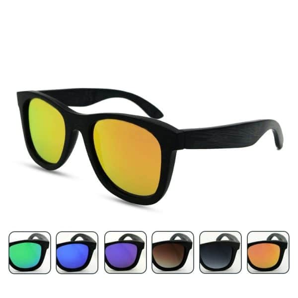Black Bamboo Wooden UV400 Sunglasses - 图片 5