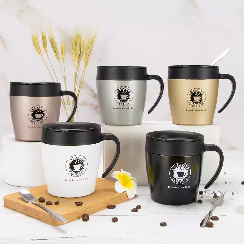 Household 304 Stainless Steel Mug with Lid 11OZ - 图片 5