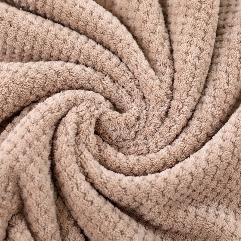Coral Fleece Pineapple Check Large Bath Towel - 图片 5