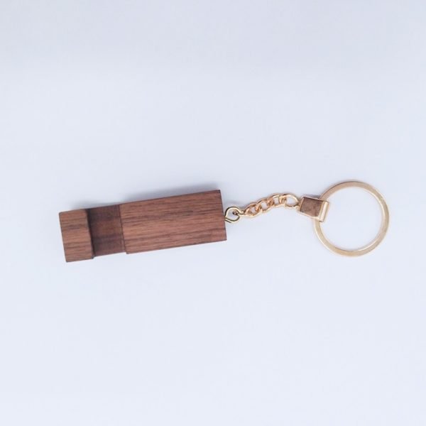 Portable Bamboo Phone Stand Block with Keychain - 图片 5