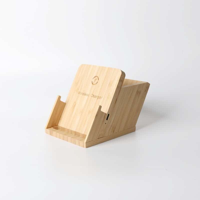 2-in-1 Bamboo Pen Holder Wireless Charger - 图片 5