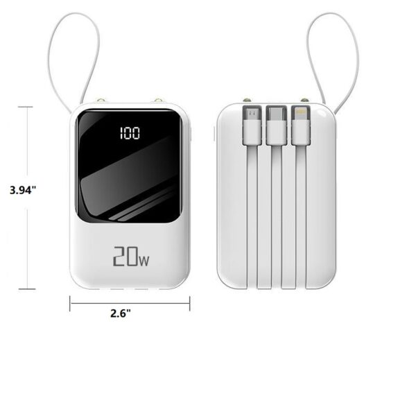 Mini Power Bank 20w Fast Charger With 4 Cables - 图片 5