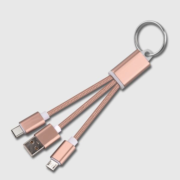 Portable Braided Charging Cable with Keychain - 图片 5