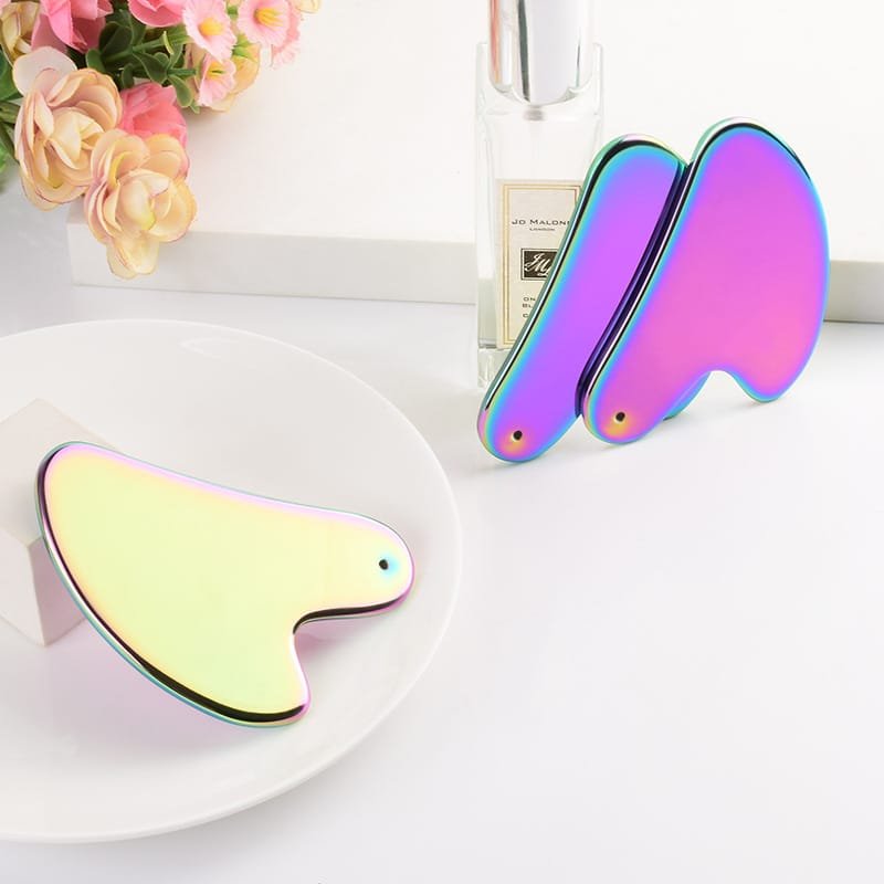 Customized Stainless Steel Colorful Heart-shaped Gua Sha Massager - 图片 5