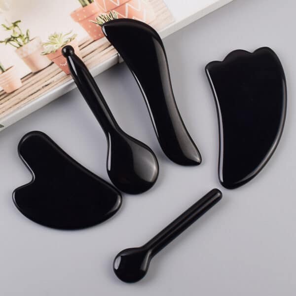 New Heart-shaped Black Obsidian Gua Sha Massager - 图片 5