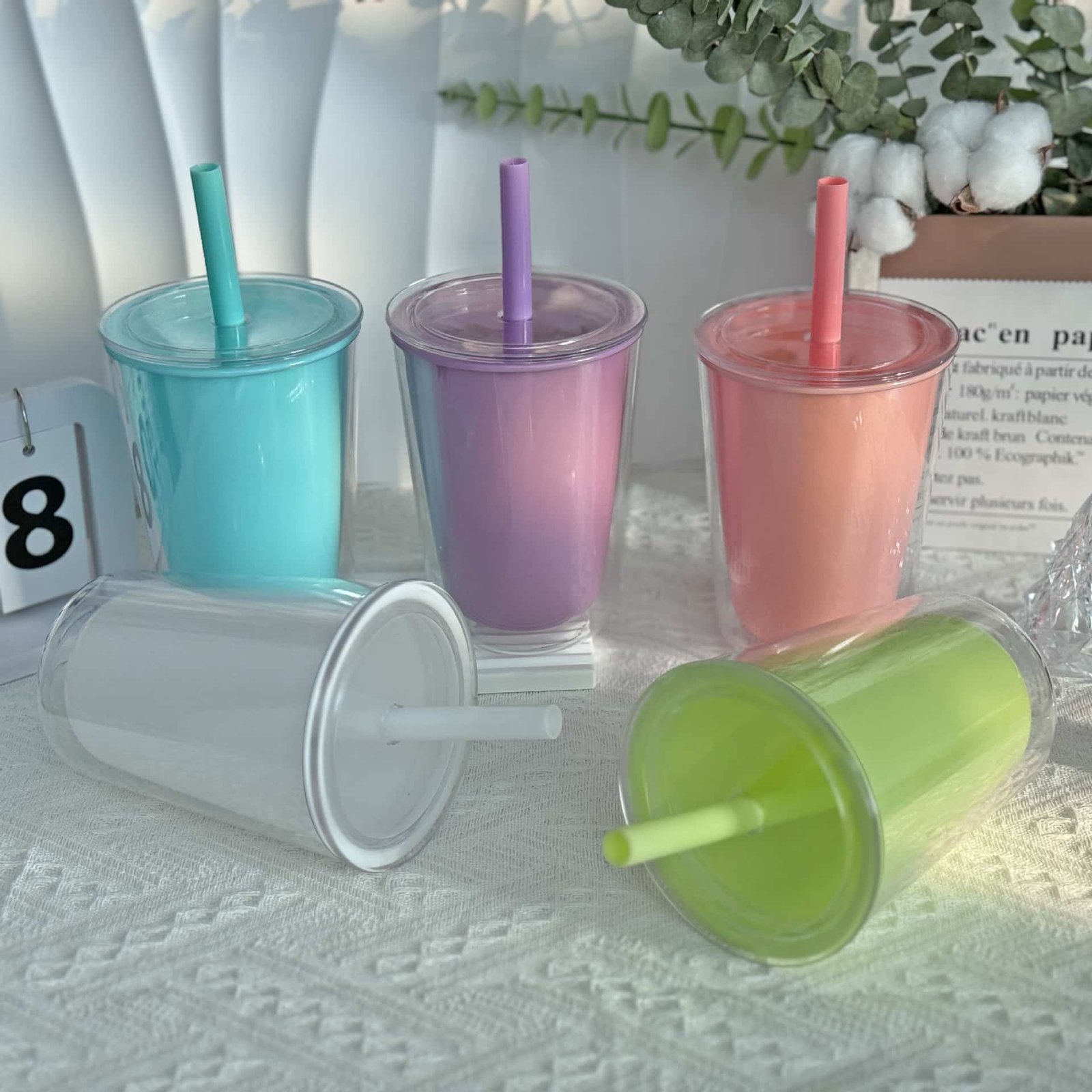 Double-Layer PS Straw Cup in 24oz - Image 5