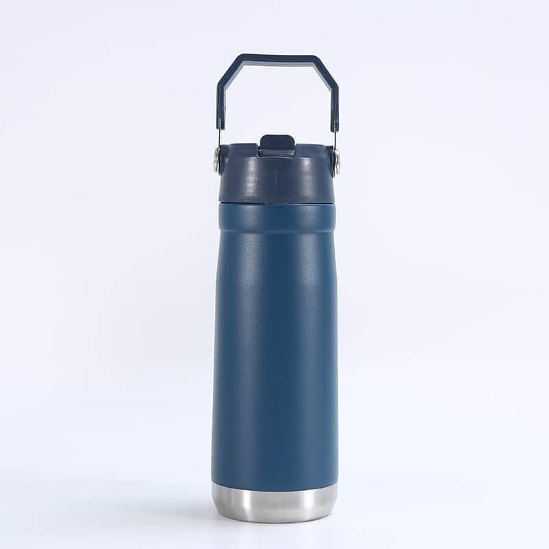 Portable 22oz Stainless Steel Double Layer Vacuum Insulated Bottle with Carrying Handle - 图片 5
