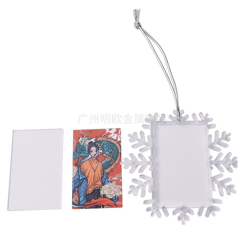 PVC Square Snowflake Christmas Ornament - 图片 5