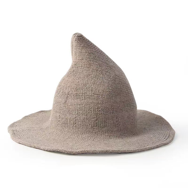 Halloween Stylish Pointed Brim Wool Knit Wizard Hat - 图片 5